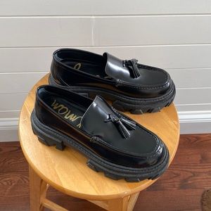 Platform loafer Oxford leather tassel shoes!